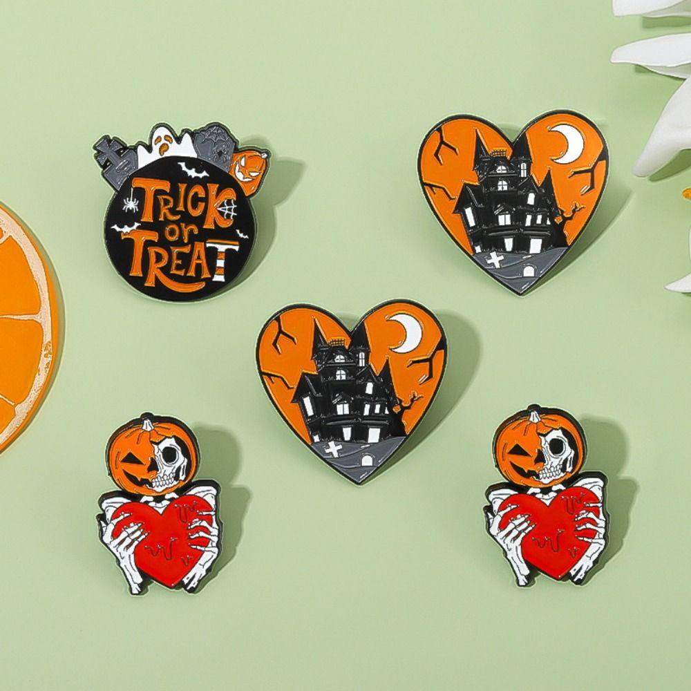 

3 шт., новые популярные аксессуары, 3 см, значок с краской для выпечки, булавка со скелетом, аксессуары для одежды, брошь в виде тыквы