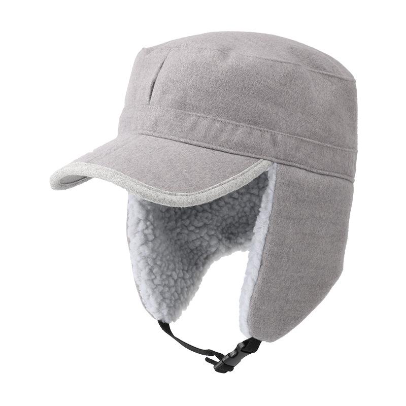 Autumn and Winter New Outdoor Men's and Women's Fashion Foldable Thickened Warm Lamb Wool Duck Tongue Woolen Hat