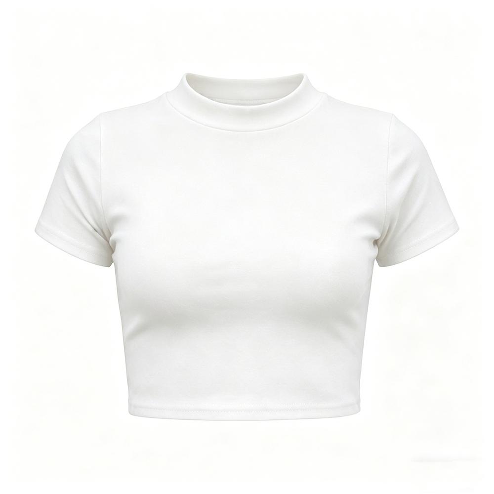 

Women s Short Sleeve Crop Top, Slim Fit Stretchy T-Shirt One Size