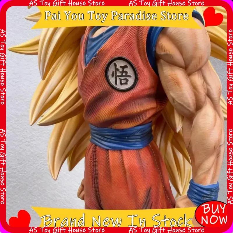 Jt Dragon Ball Ssj3 Goku Action Figure Large Size 54Cm Pvc Exquisite Anime Gk Statue Collectable Model Toy Desktop Deco Gift
