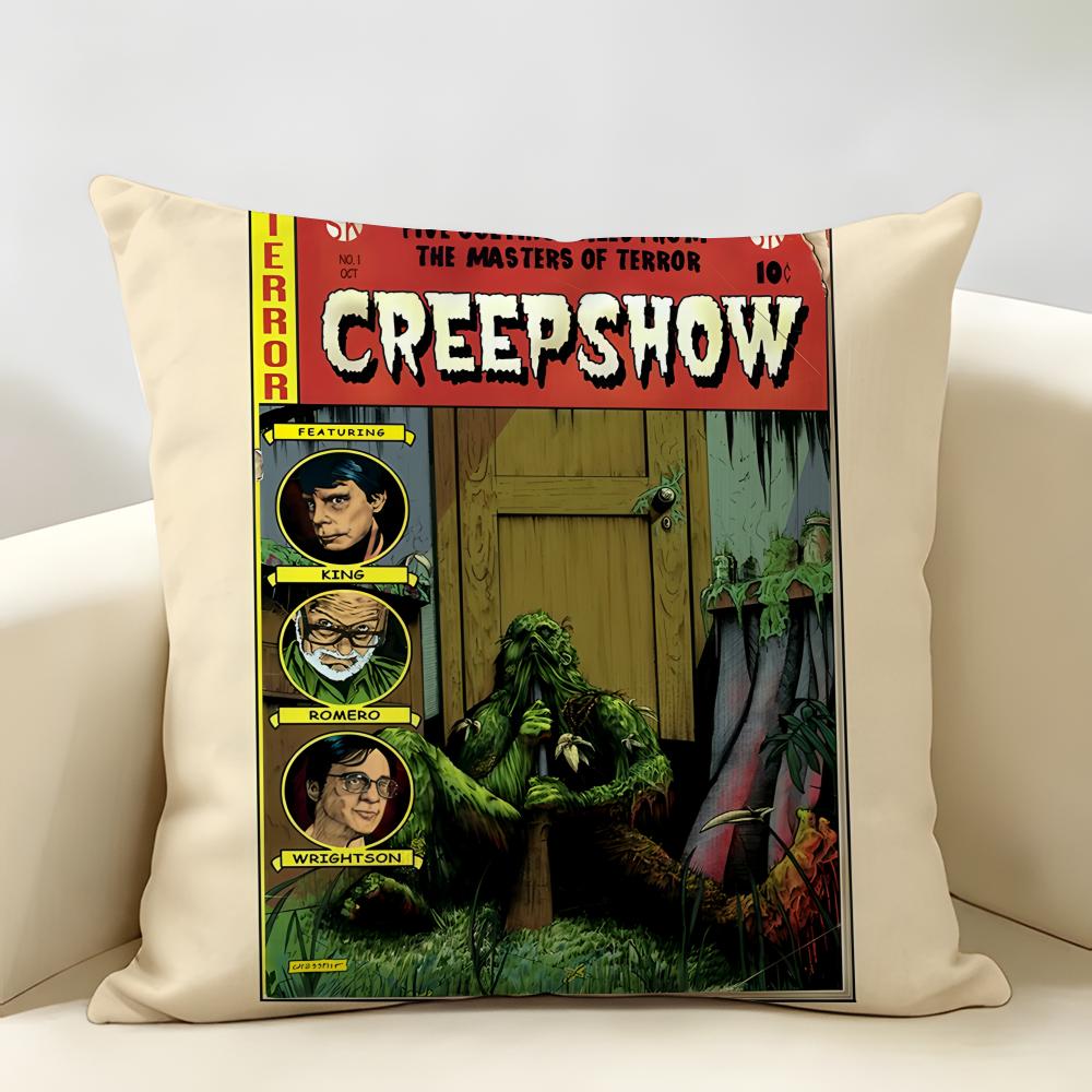 CCreepshow Movie Terror Cushion Cover Natural Linen Organic Fabric DoubleSided Printing Room Sofa Decor Pillow Case