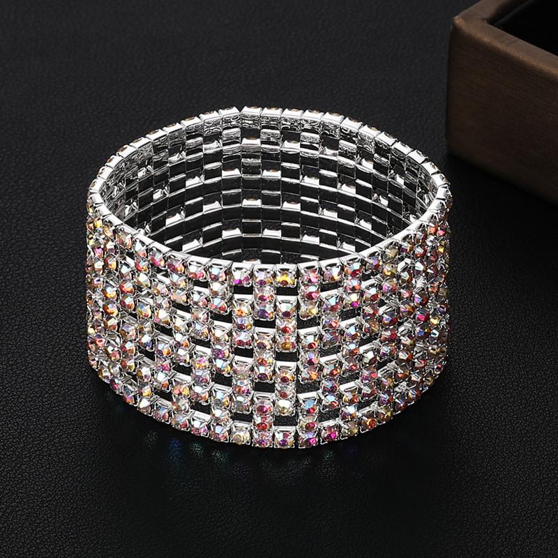 Jewelry, Bride Full Diamond Multi-row Elastic Bracelet, Star Grab Chain Rhinestone Bracelet Bracelet