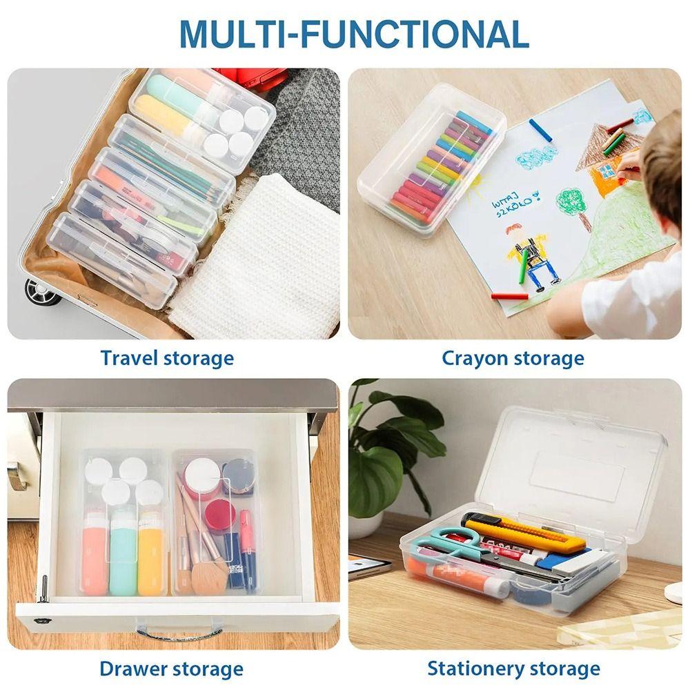 Large Capacity Pen Box Transparent Marke Pen Organizer High Quality Stationery Storage Box Gift