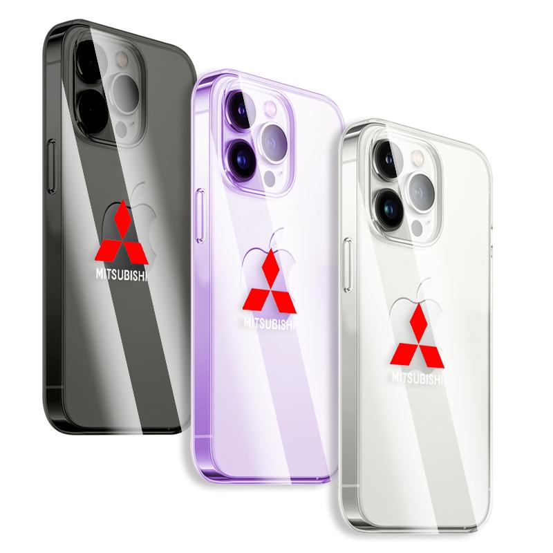 Car Logo Transparent Phone Case For IPhone 11 12 13 14 Pro Max XR X XS SE 7 8 Plus For Mitsubishi Mirage G4 KU8