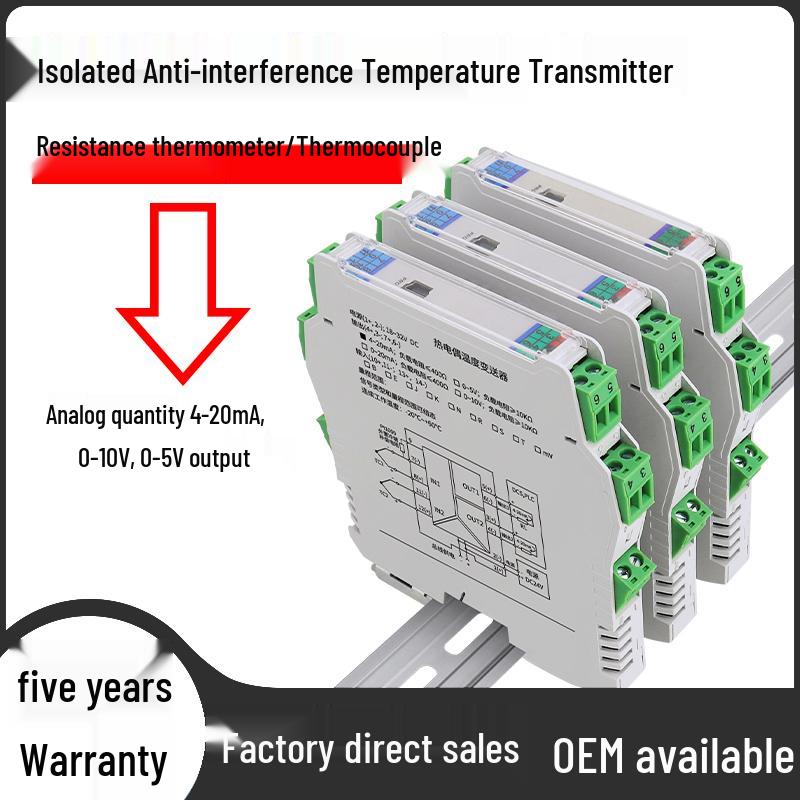 Smart Thermocouple Pt100 Temperature Transmitter with 4-20mA & 0-10V Output, RS485 Module