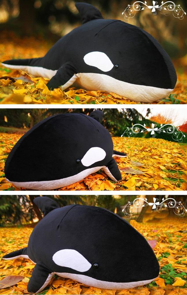 (Bidason) Plush Killer Whale Body Pillow, Whale Body Pillow, Lumbar Pillow, Cushion, Sleeping Toy, Whale Body Pillow