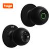 Fingerprint Door Lock Rechargeable Smart Door Knob Biometric Door Lock with Keys TUYA App Control for Bedrooms Cloakroom