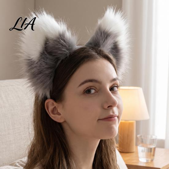 Realistic Fox Ears for Women Fluffy Headband Costume Party, 3D Plush Ear Hair Accessories, Decorative Hairband Girls Party Dress Up Accessories