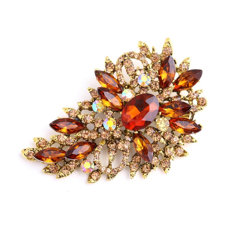 Crystal Glass Brooch - Fashionable European & American Style Pin for Men and Women