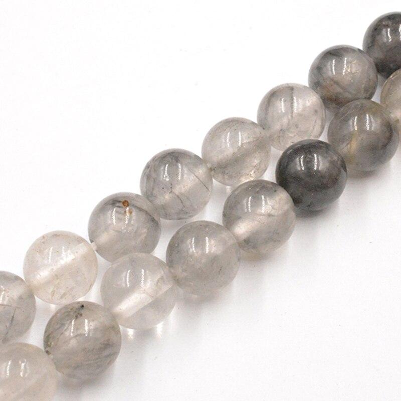 Grey Demon Quartz 4 6 8 10 12mm Stone Beads Round Bead Spacer Jewelry Diy Beads for Jewelry Making Bracelet Necklace