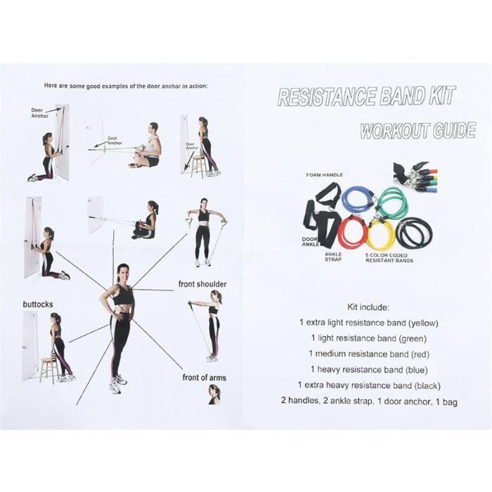 Set Elastique Musculation - Bandes de Résistance - 11 pièces - Haute Résistance - Fitness - Yoga