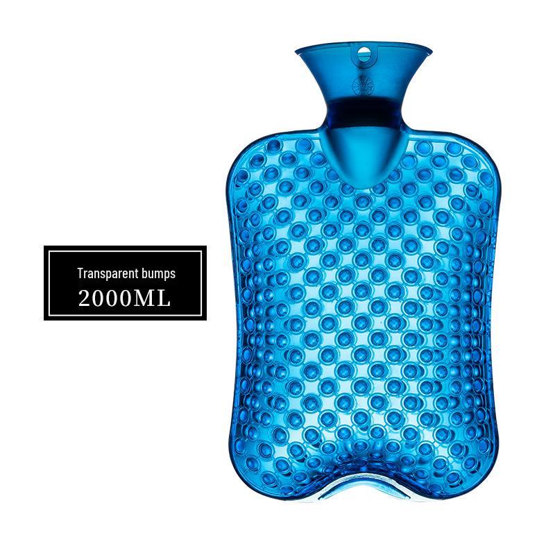 High-Density 2000ml PVC Hot Water Bottle with Convex Points - Explosion-Proof, Thickened Hand Warmer for Babies