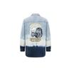 SS22 Tie-Dye Letter Cartoon Print Logo Long Sleeve Shirt Men Shirts Denim-Blue 2ESHTM2SJ710XXDN