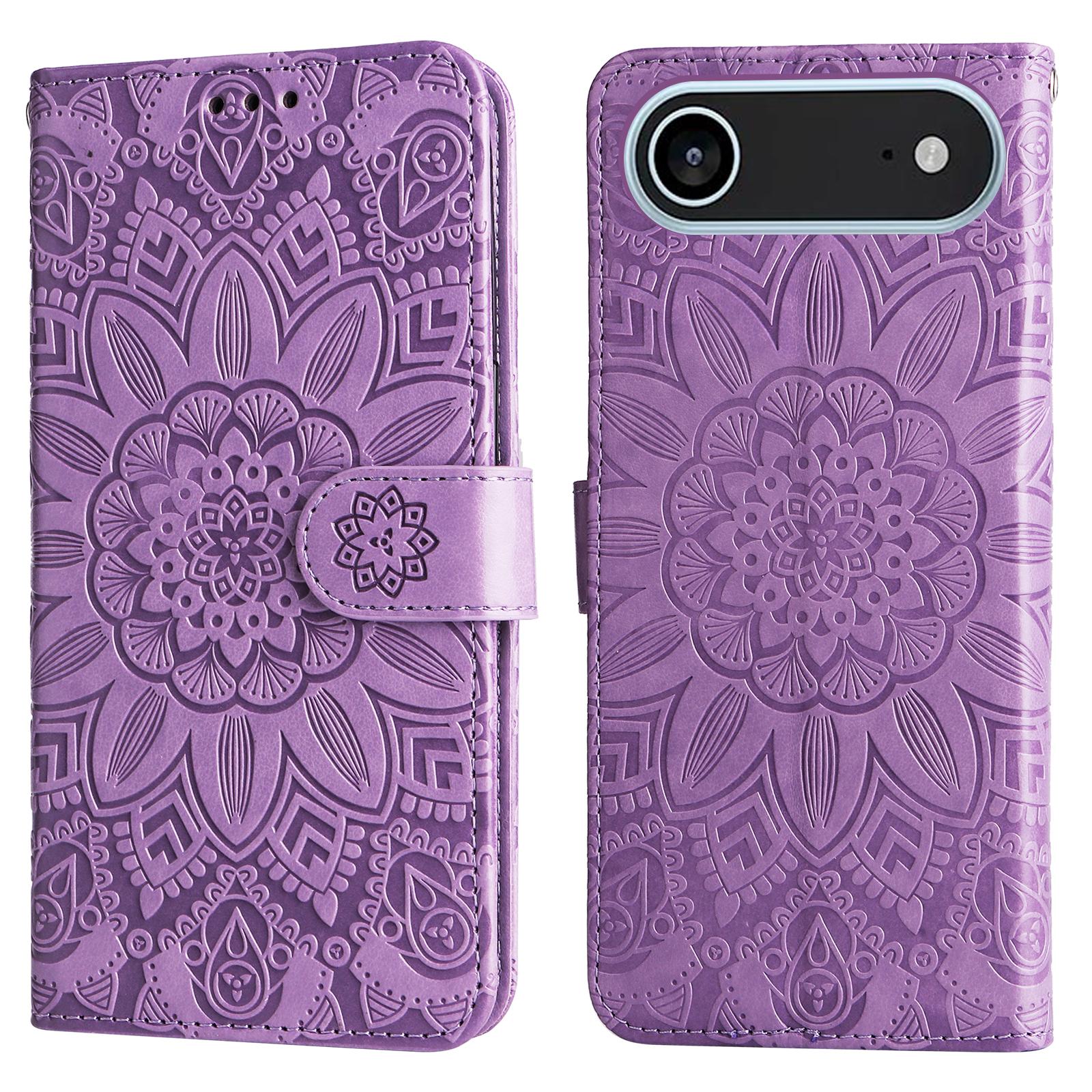 

For iPhone Air Case Sunflower Imprint Leather Wallet Phone Cover E