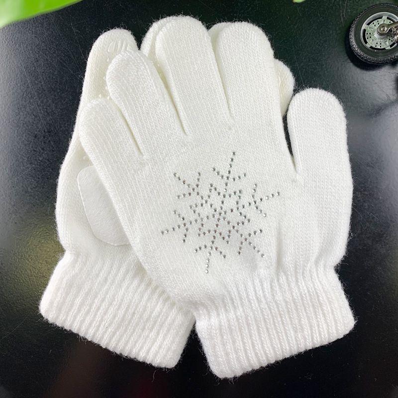 

Цветочные перчатки для катания на коньках Детские Эпоксидные Нескользящие Для Фигурного катания Мужские и Женские Для Тренировок Начинающих Горячей Фиксации Heattech Водонепроницаемые Вязаные Перчатки White snowflake S