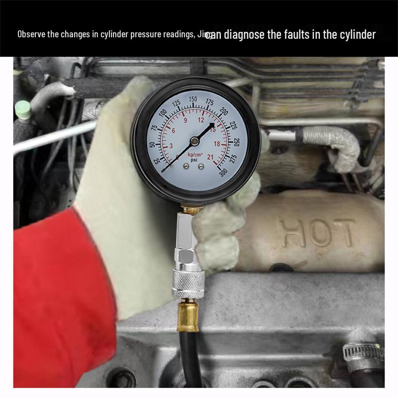Dual-Use Car & Motorcycle Cylinder Pressure Test Kit with Extended Rod