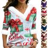 Christmas V-Neck Top with Elegant Cut for Party, Date and Everyday Wear