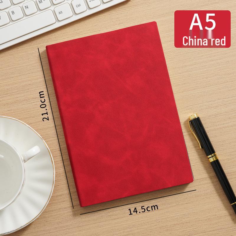 A5 Suede Leather Business Notebook, Custom Chinese-Style Diary with Logo Printing Options