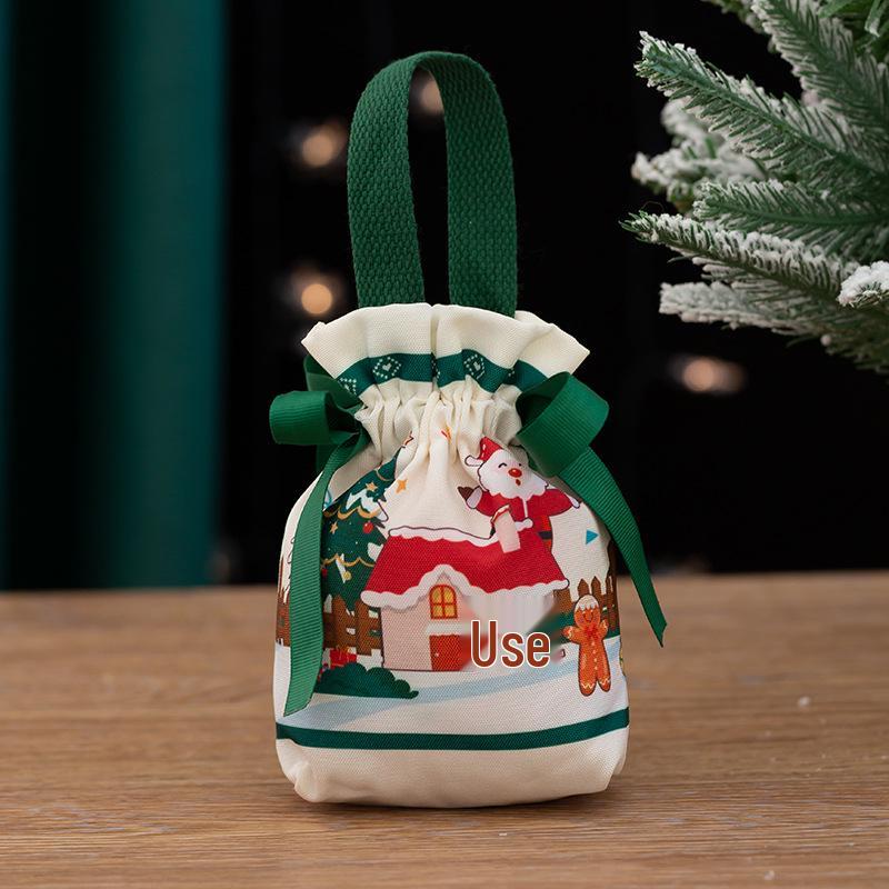 High-End Christmas Apple Candy Canvas Gift Box and Bag