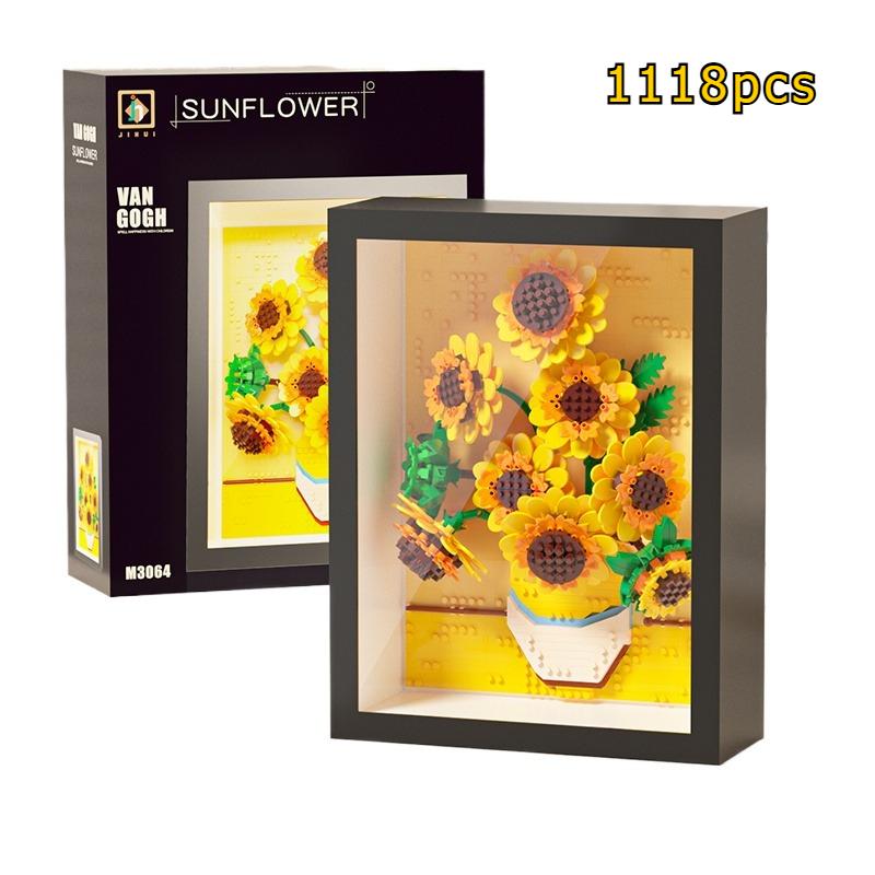Creative 3D Micro Van Gogh Painting Frame Building Blocks Set Craft Kit Ornament Christmas Gift Adults Kids Exquisite Box
