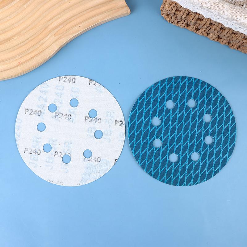

10Pcs Of 5-Inch 8-Hole Diamond-Shaped Sanding Discs With Adhesive Backing, Available In Grits 60-400 For Woodworking