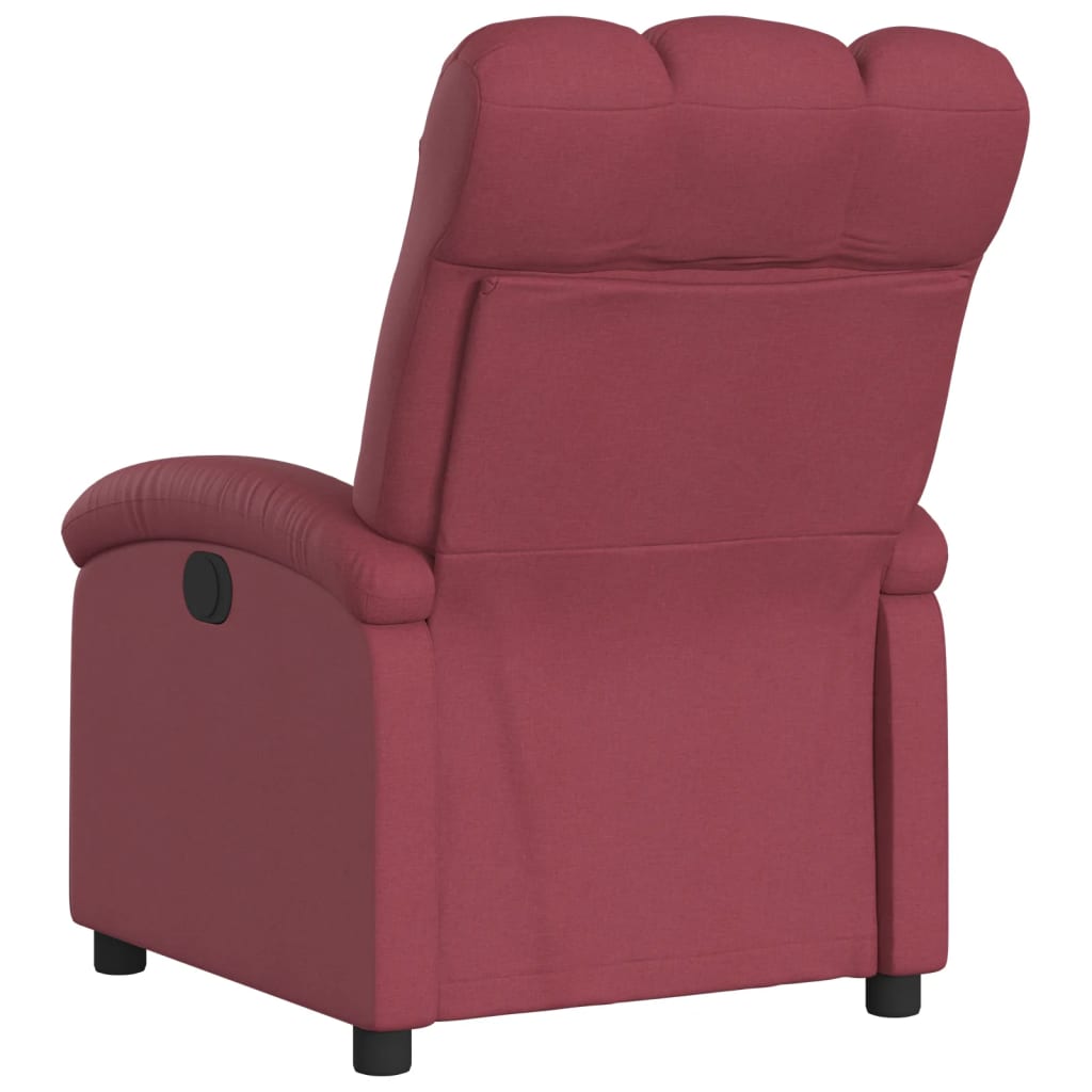 Vidaxl Foldable Armchair, Wine Red, Fabric Upholstered