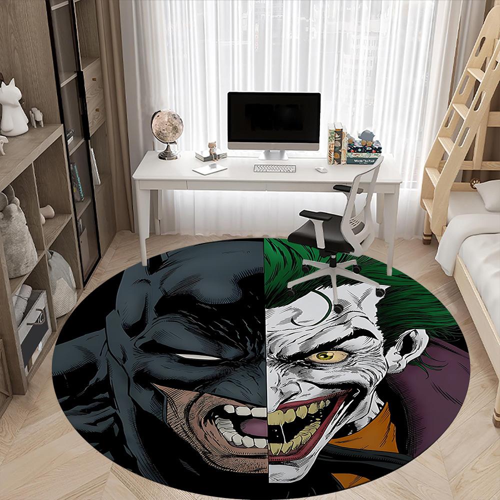 1pc Batman Joker Office Round Area Rug, Under Office Chairs Bedroom Living Room Home Decor, Room Deco, Available in Various Sizes