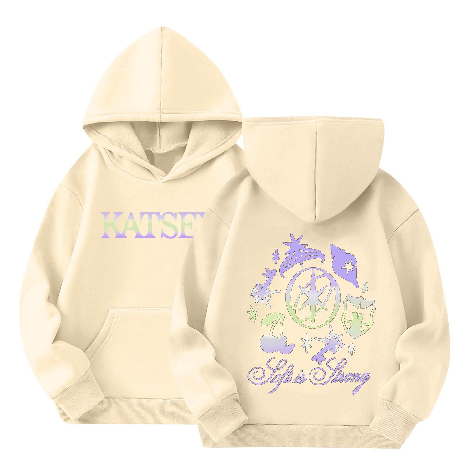 

Kids Long Sleeve Loose Pullover Letter Print Drawstring Hooded Sweatshirt 120 хаки