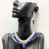 Elegant Purple Water Drop Jewelry Set: Necklace and Earrings for Bridal or Evening Wear