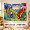 Custom Name Text Tapestry,Teletubbies Boho Wall Hanging, Decorative Backdrop Tapestry For Room