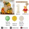 108pcs Winnie The Pooh Theme Birthday Party Balloon Set Pooh Aluminum Foil Balloon for Kids Baby Shower Decoration Supplies Gift
