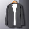 Top lavorato a maglia tinta unita autunnale da uomo, Maglia casual, Cardigan alla moda, Giacca da uomo sottile