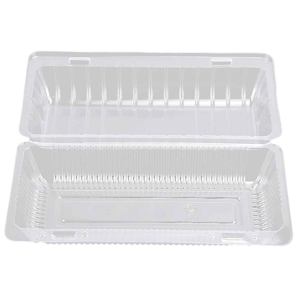 25 ST Engångs Plast Gångjärnsförsedd Limpbehållare Mat Frukt Förvaringslåda 18,5 x 12,5 x 7cm