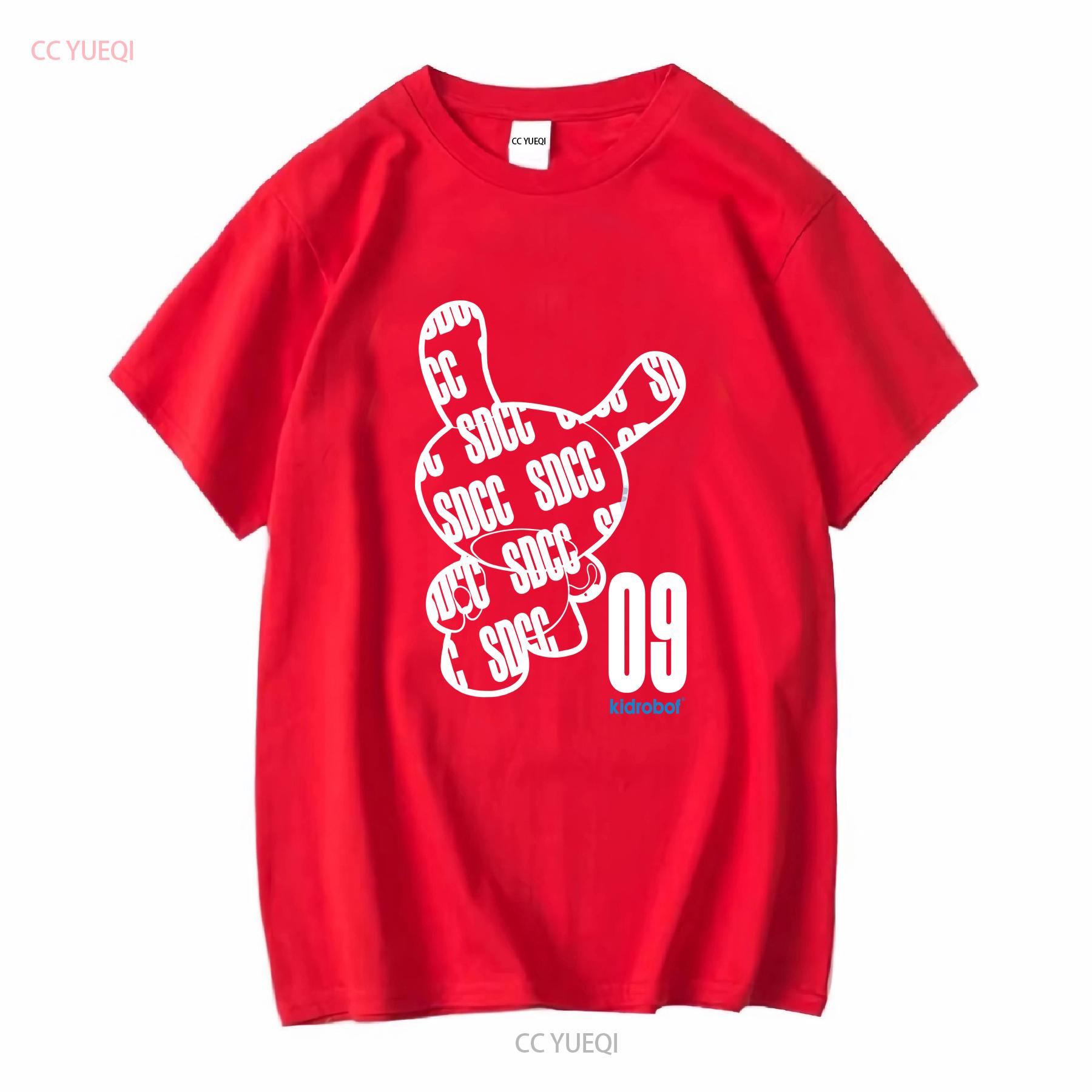 2009 kidrobot SDCC футболка Dunny Средний винтаж Стильная с потертостями Повседневная мода Удобный Унисекс уличная одежда S