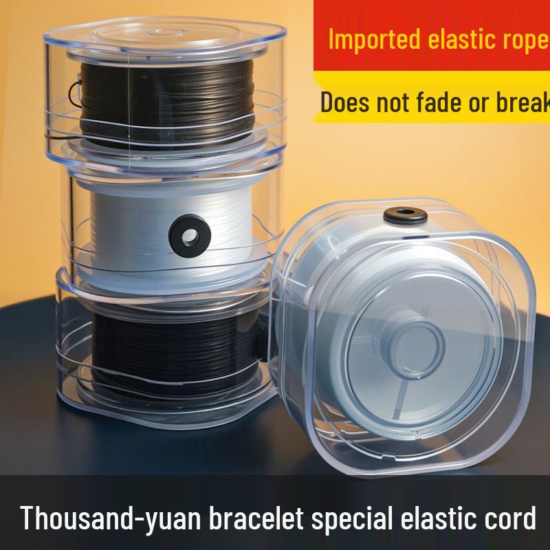 Transparent Wear-Resistant Elastic Crystal Cord for Beading and Bracelets Grass Green 0.8mm, 90m/roll