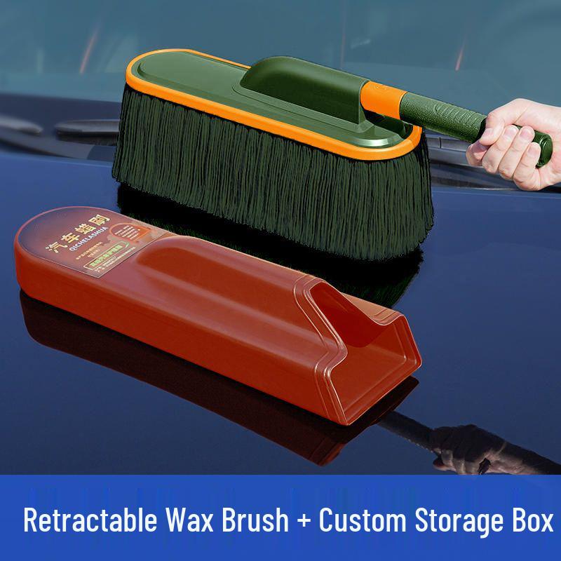 Car Dust and Snow Cleaning Brush with Retractable Rod