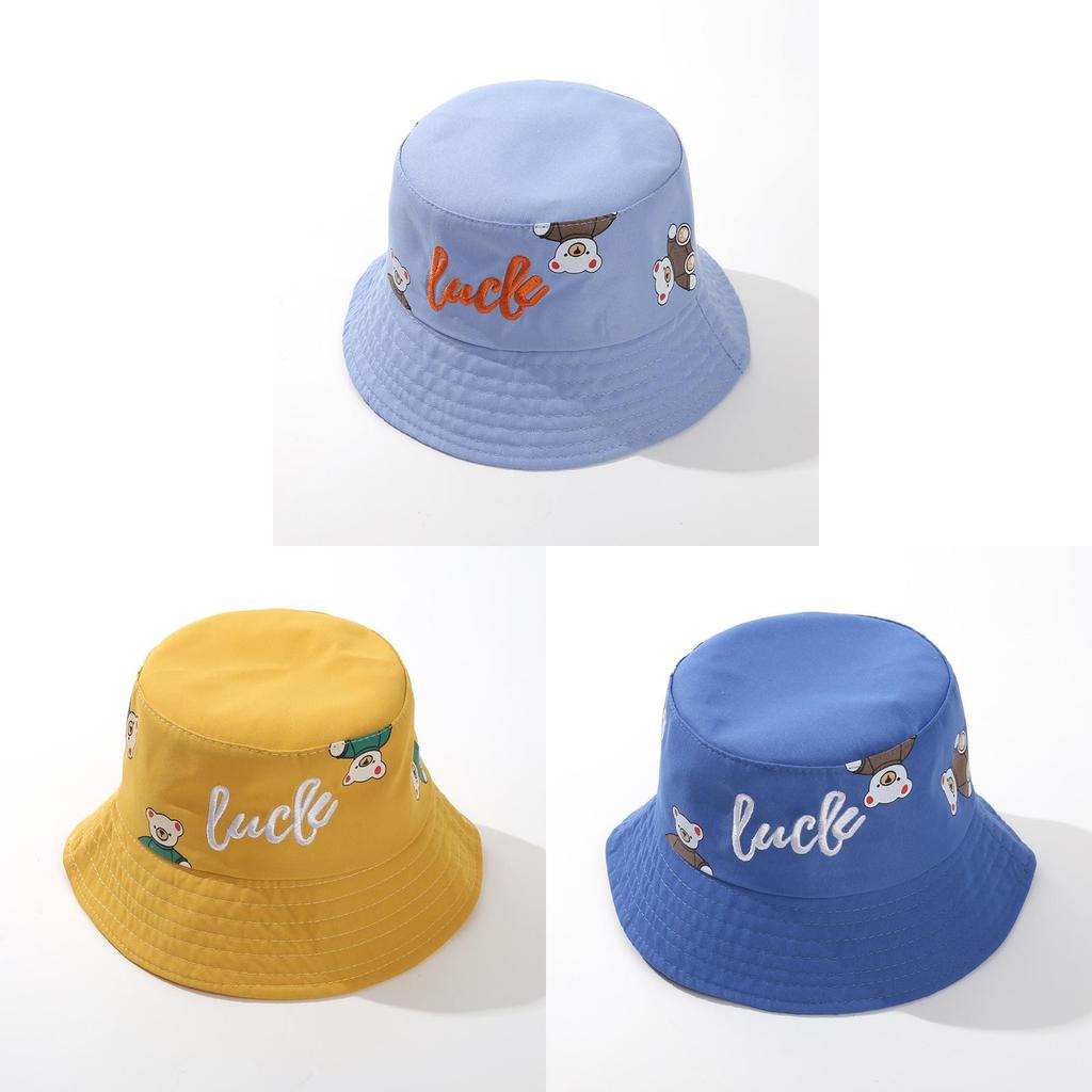 Cotton Kids Sun Hat With Embroidered Letters For Boys Girls Summer Protection