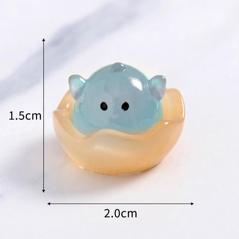 Mikrolandskap Søt Selvlysende Eggeskall Kylling Søt Kylling DIY Smykker Blindpose Tilbehør Skrivebord Bil Dekor