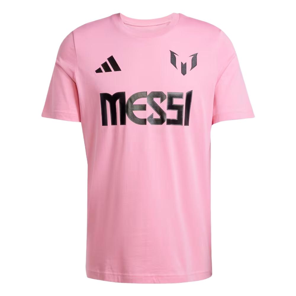 adidas Messi Name And Number Graphic Tee Easy Pink Men Streetwear JM3550