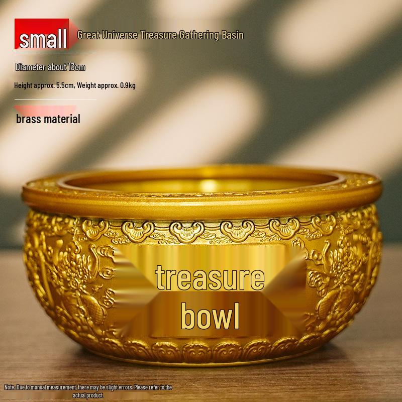 Brass Double Fish Qiankun Wealth Gathering Basin Ornament