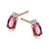 Gold Earrings with Rubies and Diamonds