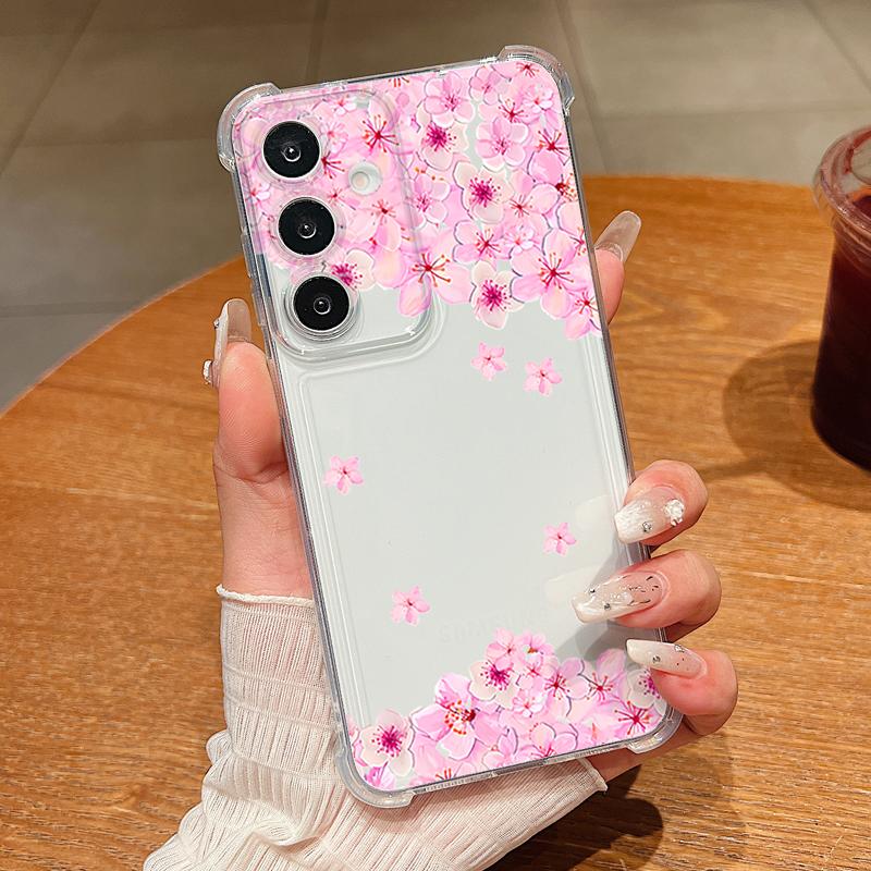 Little Flowers Patterned Phone Case For Samsung Galaxy S26 S25 S24 S23 Ultra S22 Plus S21 S24 S25 FE Clear Shockproof Soft Cover