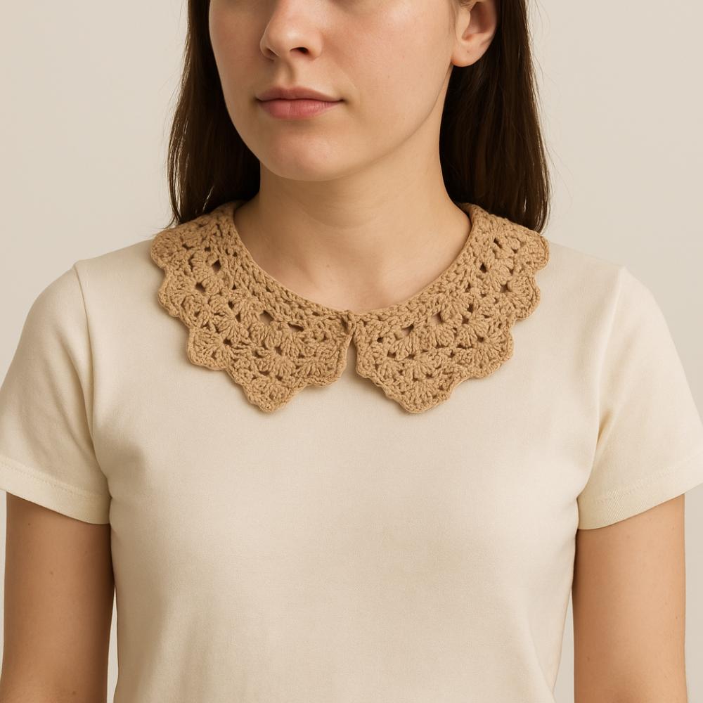 Round Neck Hollow Out Crochet Shawl Sweet Blouse Shoulders Fake Collar Knitted Scarves  Spring