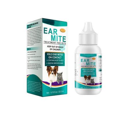 Dog Ear Cleaner,Dogs Ear Mite Cleaning Oil,Softens The Ear Canal Mites Inhibits And Stops Itching For Cats And Dogs 22ml