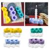 3 Hole Candle Holder Mold Flower Heart Candlestick Silicone Mould Concrete Resin Cast Molds for Wedding Valentines Day