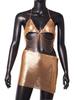 Fashionable Tassels Sexy Gold Metal Bras and Skirt Two Piece Set Women's Nightclub Body Chain High Quality Body Chain Chest