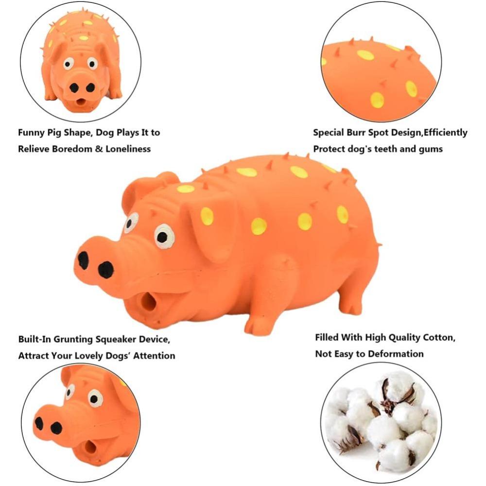 Soft Latex Latex Pig Toy Textured Surface Squeaky Pet Toy Small Dog Toy  Small Medium Dogs