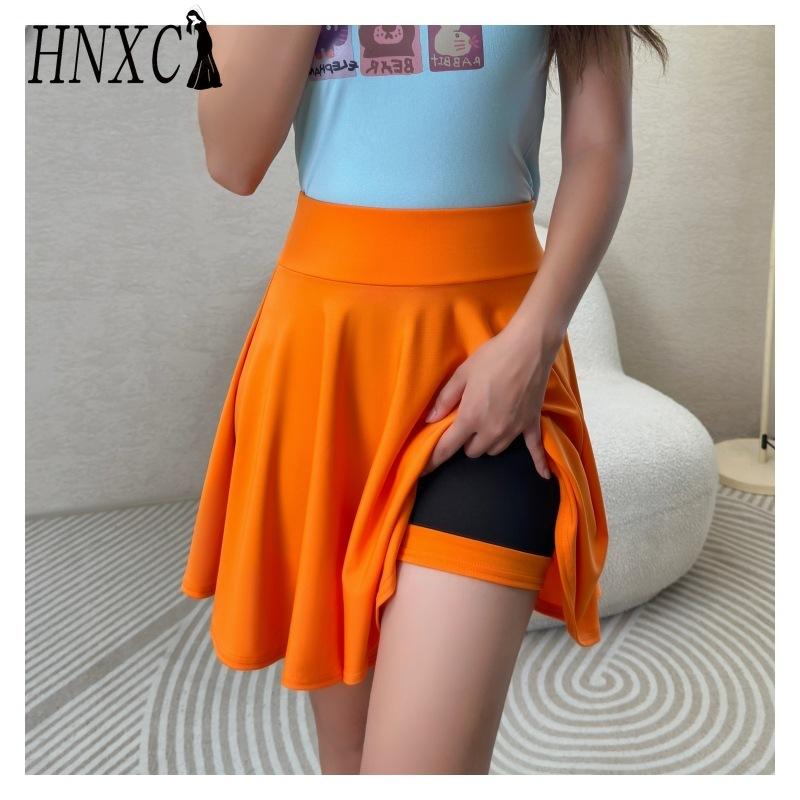 HNXC 16 Color Women's Fashion Casual Solid Color Print Summer Spring Skirt