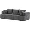 3-Seater Sofa, Cloud Sofa Made of Chenille with Thick Spring Cushioning, Wide and Deep Seat, Wide Armrests, Cushions, Grey