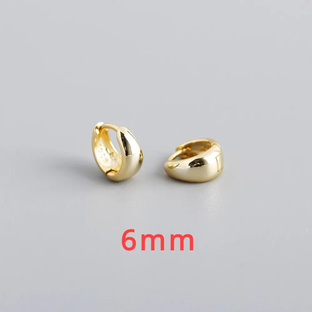 

INZATT 100% Серебро 925 пробы 18K 6/7/8/9/10 мм Круглые Серьги-Кольца для Женщин Классические Изящные Ювелирные Изделия Минималистичные Аксессуары